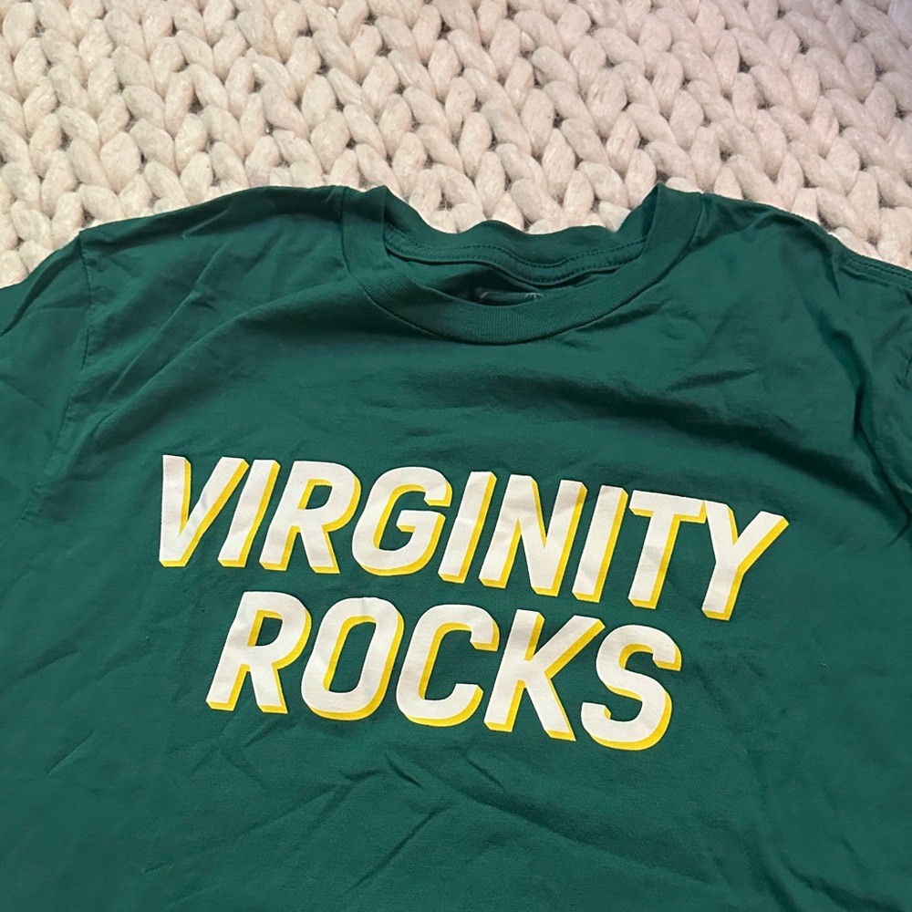 “Virginity Rocks” Green Graphic Tee - Picture 3 of 4
